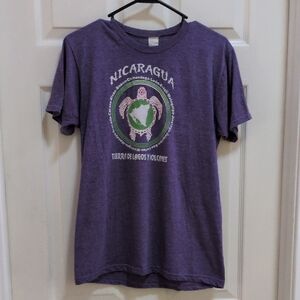 Blaze Women's Short Sleeve Graphic Tee Purple Nicargua Size Medium
